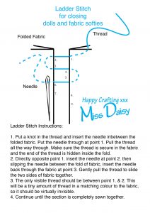 ladder stitch tutorial