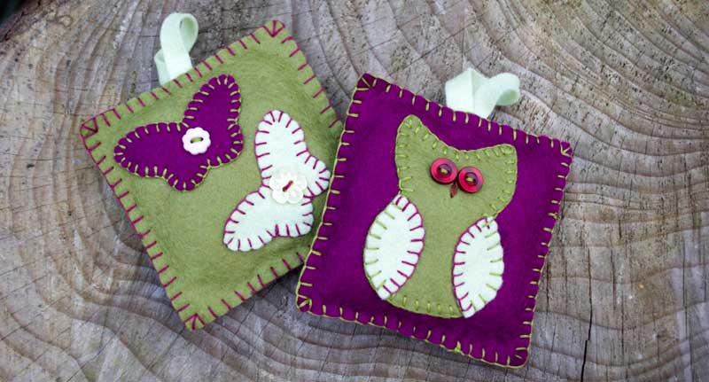 Owl and Butterfly lavender sachet pattern &amp; tutorial - Miss Daisy Patterns