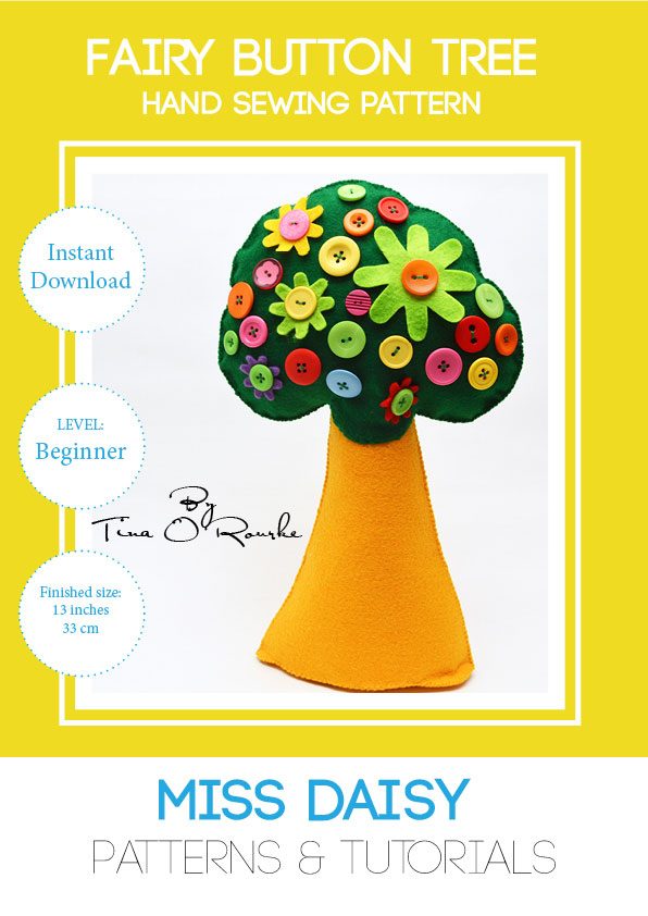 Fairy Button Tree hand sewing pattern
